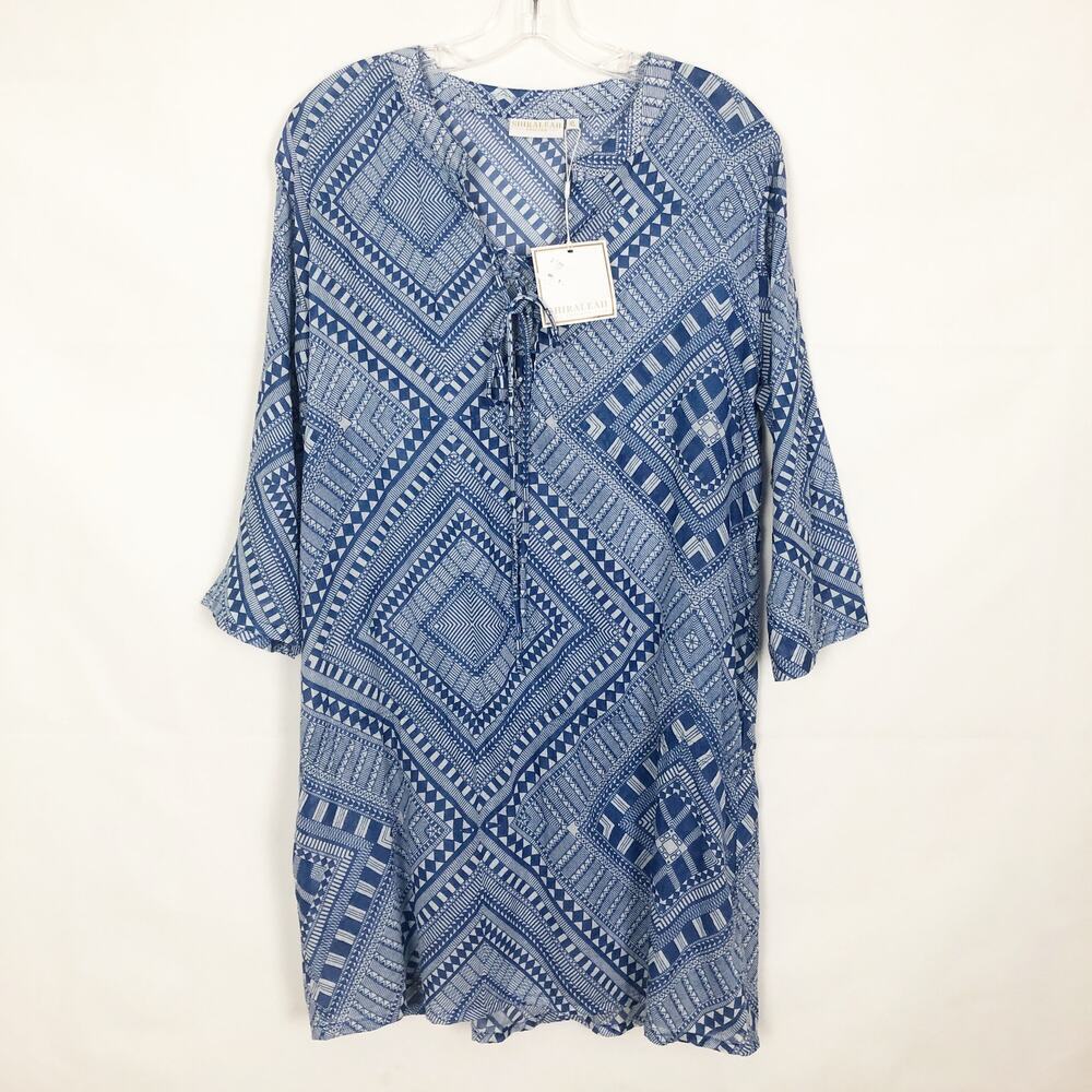 NWT Shiraleah Lace Up Geometric Pattern Tunic Dress Size XL